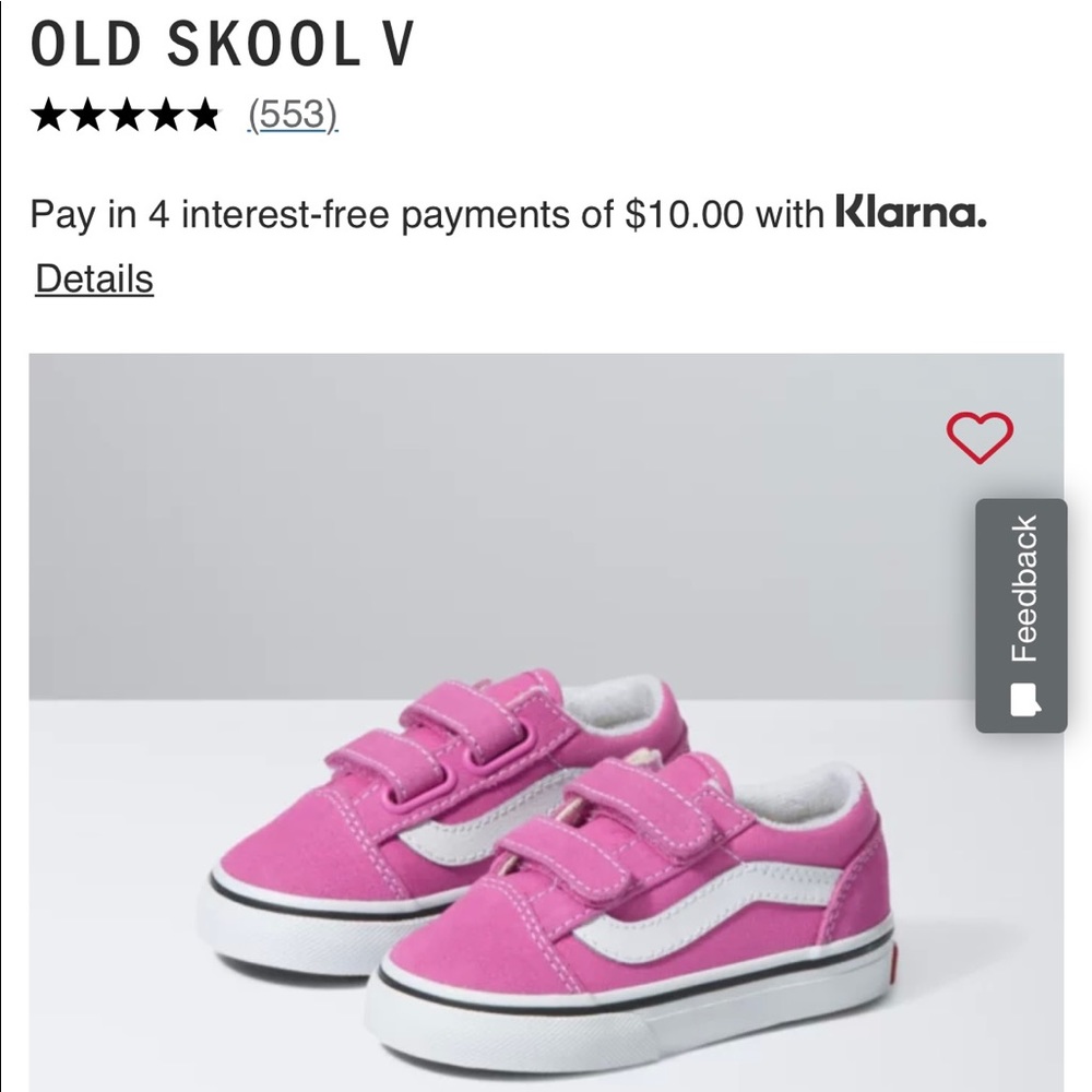 VANS Toddler Old Skool V size 2